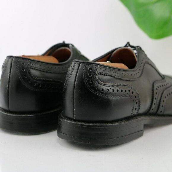 Allen Edmonds Mens McAllister Oxford Size 9.5 C Black Leather Dress Shoe Wingtip - Picture 6 of 12